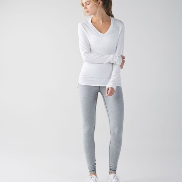 Lululemon Wunder Under Pant (Roll Down)Heathered Herringbone Heathered Black - Picture 3 of 10
